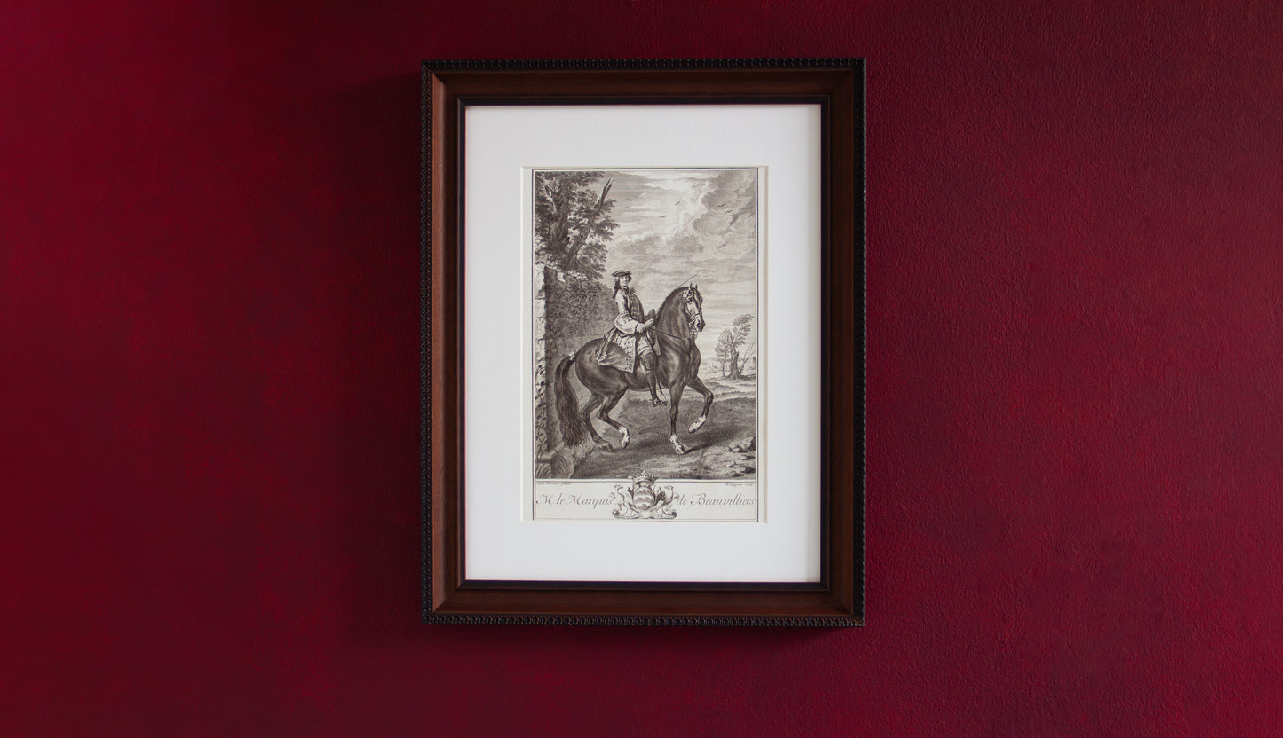 print of de la gueriniere old masters baroque classical dressage in travers or renvers