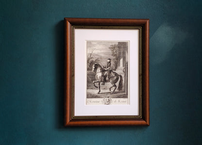 Framed fine art print of François Robichon de La Guérinière de la gueriniere in piaffe kraut